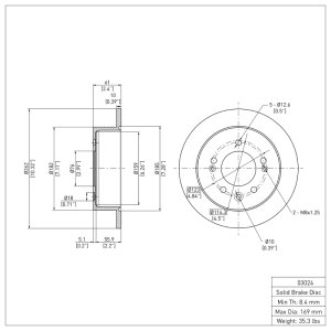 Hyundai Elantra Brake Rotor (1) - Rear - R1 Concepts - Plain - `07-`10